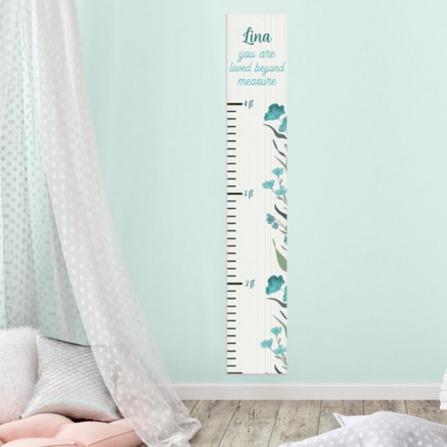 Beautiful Blue Floral Beyond Measure Growth Chart (Creator Uploaded)