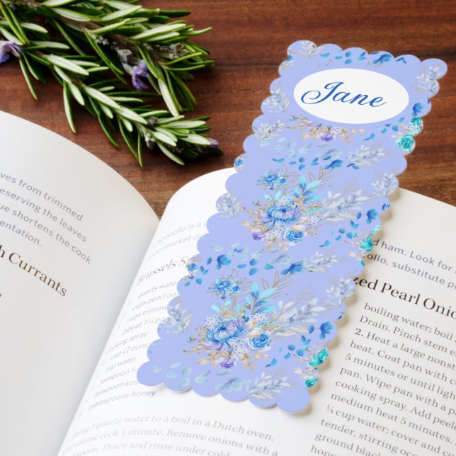 Beautiful Blue Floral Garden Custom  Bookmarks (Creator Uploaded)