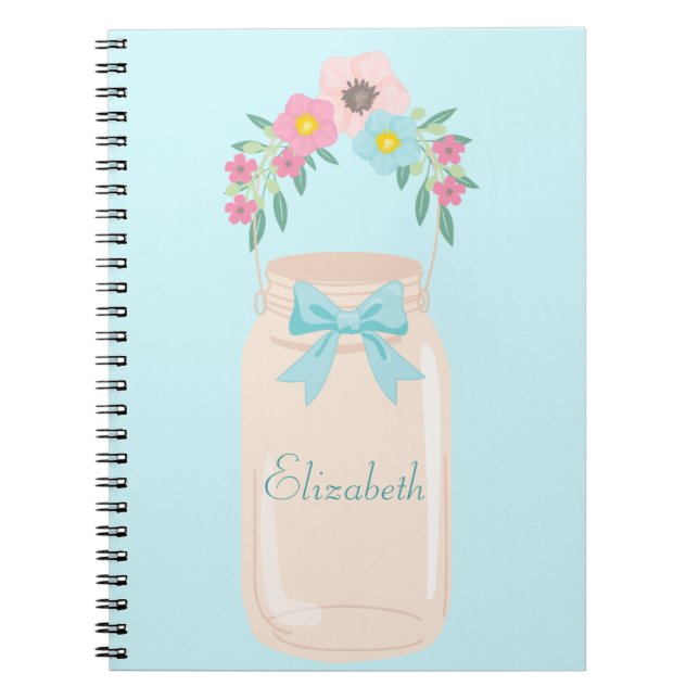 Beautiful blue floral notebook (Front)