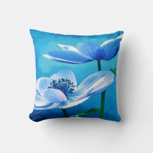 Beautiful Blue Floral Pillow
