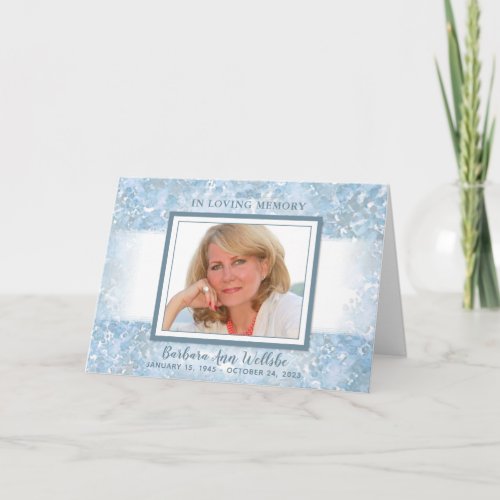 Beautiful Blue Floral Sympathy Thank You Card