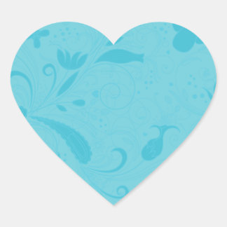 Beautiful blue floral wedding gift heart sticker