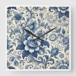Beautiful Blue Flower Clock