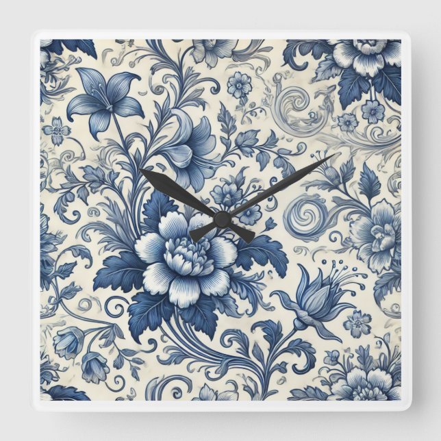 Beautiful Blue Flower Clock (Front)