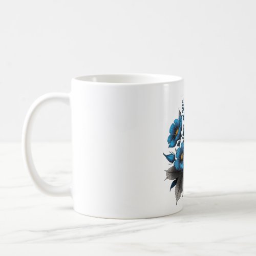 beautiful blue flowers coffee mug