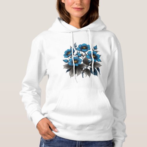 beautiful blue flowers hoodie