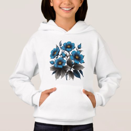 beautiful blue flowers hoodie