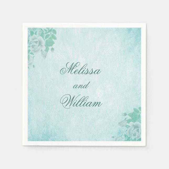 Beautiful Blue Flowers Napkins (Front)