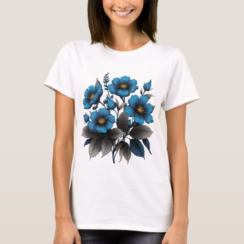 beautiful blue flowers T_Shirt