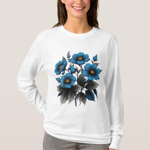 beautiful blue flowers T_Shirt