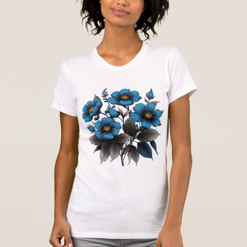 beautiful blue flowers T_Shirt