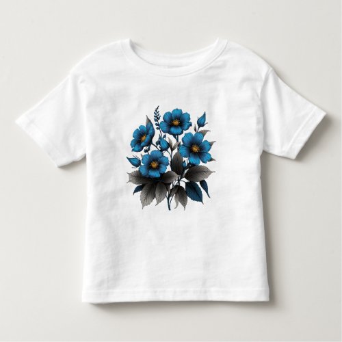 beautiful blue flowers toddler t_shirt