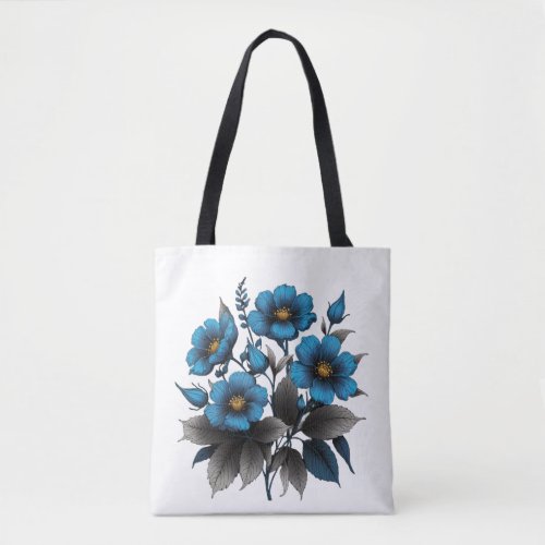 beautiful blue flowers tote bag