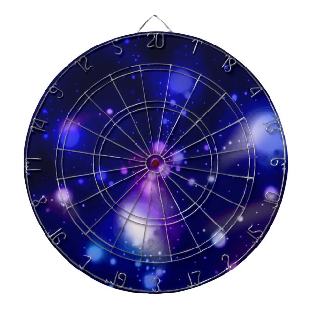 Beautiful blue galaxy 2 dart board (Front)