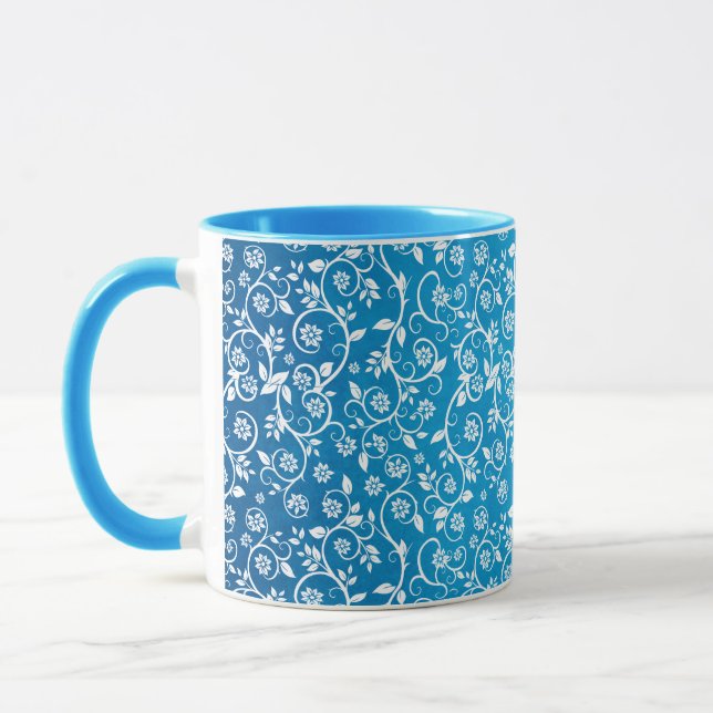 Beautiful Blue Geometric Pattern Mug (Left)