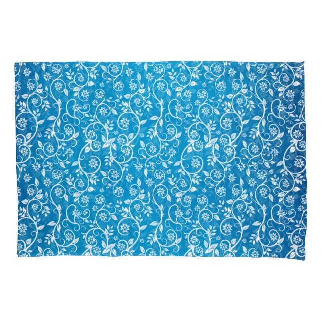 Beautiful Blue Geometric Pattern Pillow Case (Front)