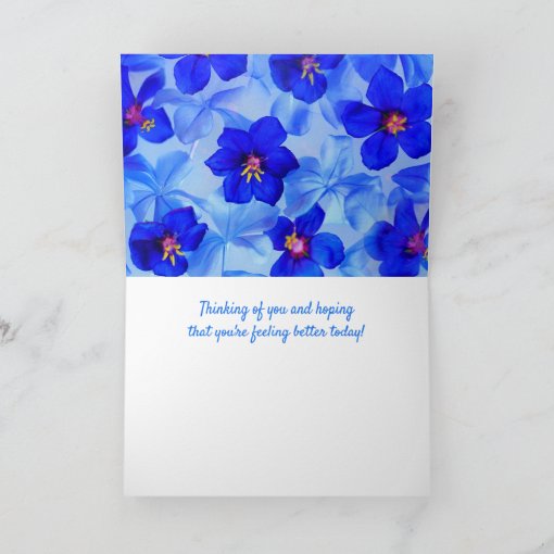 Beautiful Blue Get Well Card | Zazzle