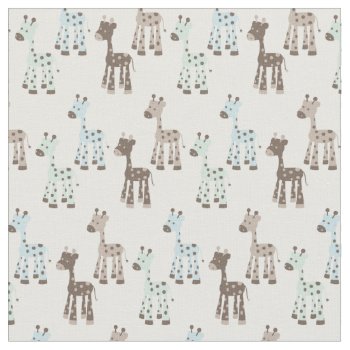 Beautiful Blue Giraffe Baby Pattern Fabric by Precious_Baby_Gifts at Zazzle