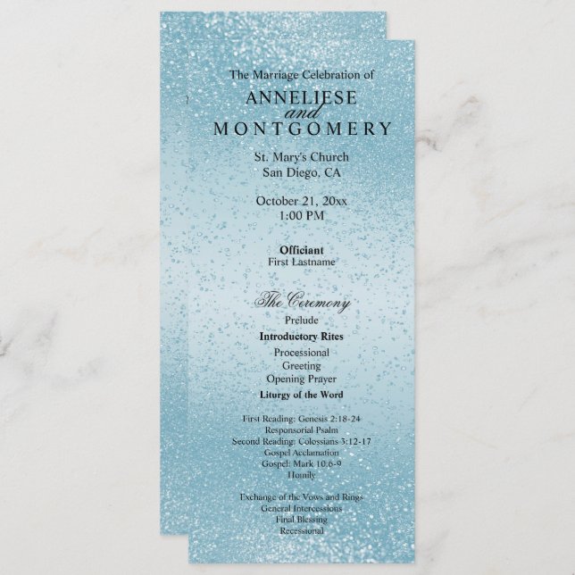 Beautiful Blue Glitter  -  Program (Front/Back)