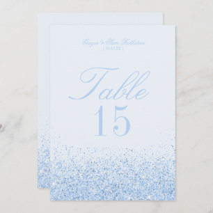 Beautiful Blue Glitter Wedding Table Number Cards