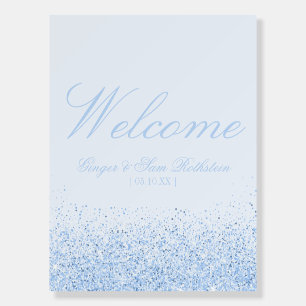 Beautiful Blue Glitter Wedding Table Number Cards Foam Board