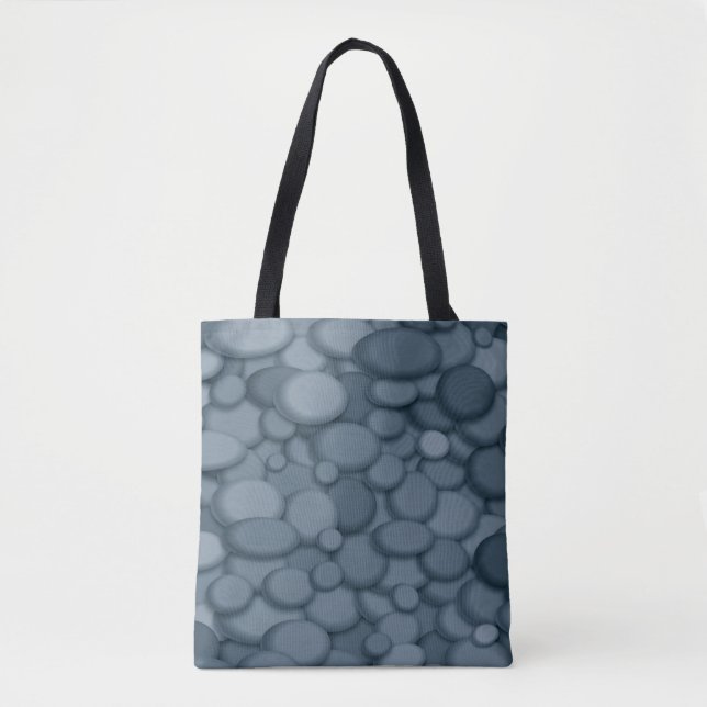 Beautiful Blue-Gray River Rock Pebbles Tote Bag (Front)