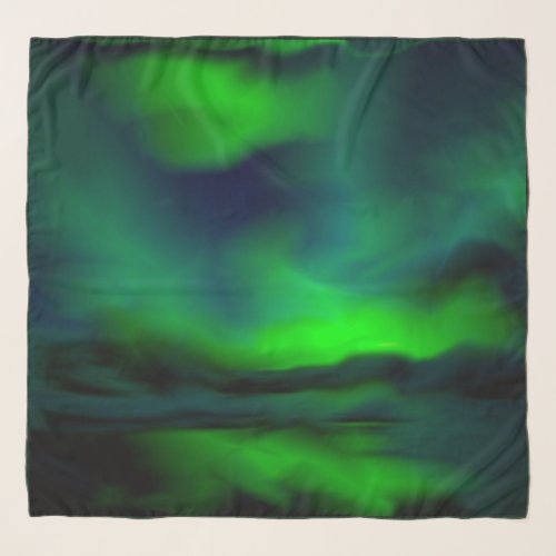 Beautiful Blue Green Northern Lights Abstract Art Scarf