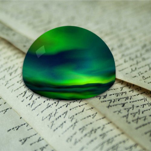 Beautiful Blue Green Northern Lights Abstract Paperweight