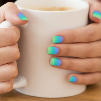 Beautiful Blue Green Pattern Minx Minx Nail Art