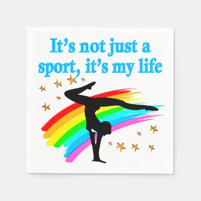 BEAUTIFUL BLUE GYMNASTICS IS MY LIFE DESIGN PAPER NAPKINS (Front)