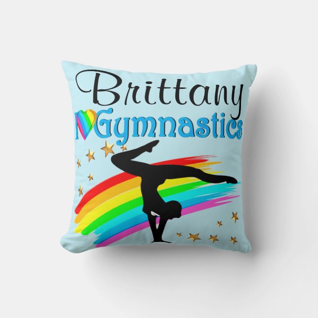 BEAUTIFUL BLUE GYMNASTICS PERSONALIZED PILLOW (Front)