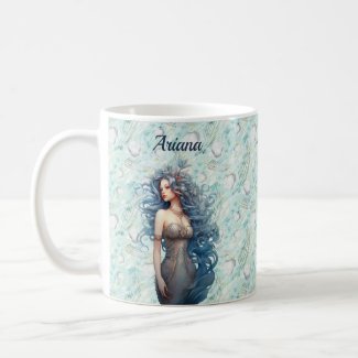 Beautiful Blue-Haired Mermaid 