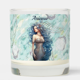 Beautiful Blue-Haired Mermaid  Scented Candle