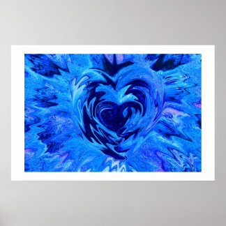 Beautiful Blue Heart Poster
