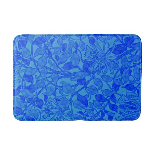 Beautiful Blue Honeysuckle Pattern Bath Mat