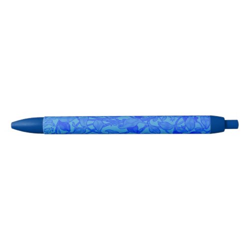 Beautiful Blue Honeysuckle Pattern by W Morris Black Ink Pen