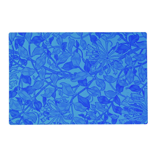 Beautiful Blue Honeysuckle Pattern by W. Morris Placemat (Front)