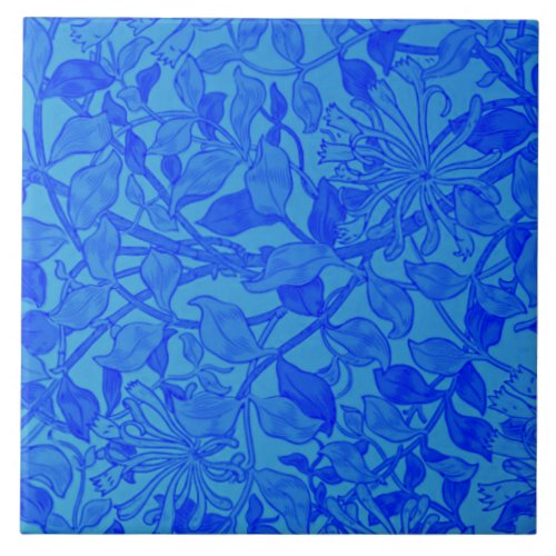 Beautiful Blue Honeysuckle Pattern Ceramic Tile