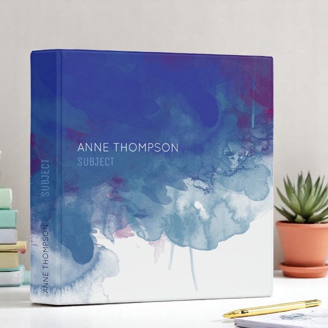 Beautiful Blue Hues Watercolor 3 Ring Binder (Creator Uploaded)