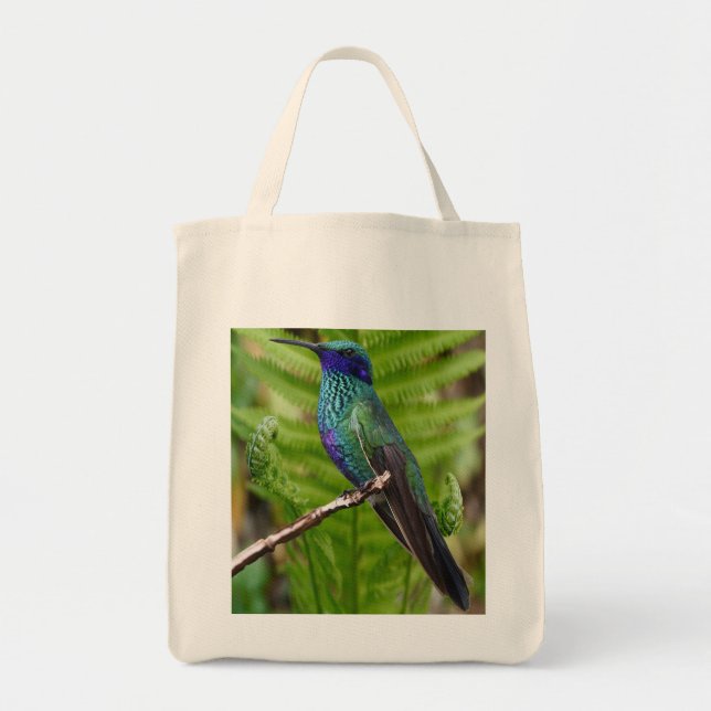 Beautiful Blue Hummingbird Tote Bag (Front)