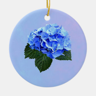 Beautiful Blue Hydrangea Ceramic Ornament