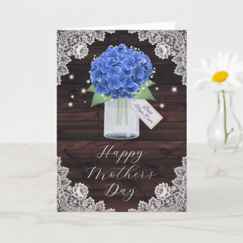Beautiful Blue Hydrangea Floral Photo Mothers Day Card