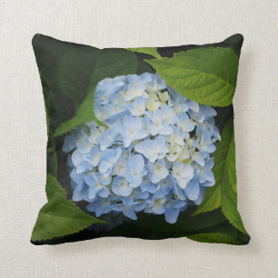 Beautiful Blue Hydrangea Floral Photo Throw Pillow
