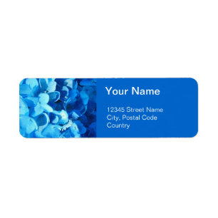 beautiful blue hydrangea flowers address labels. label