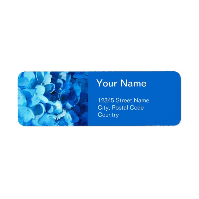 beautiful blue hydrangea flowers address labels. label (Front)
