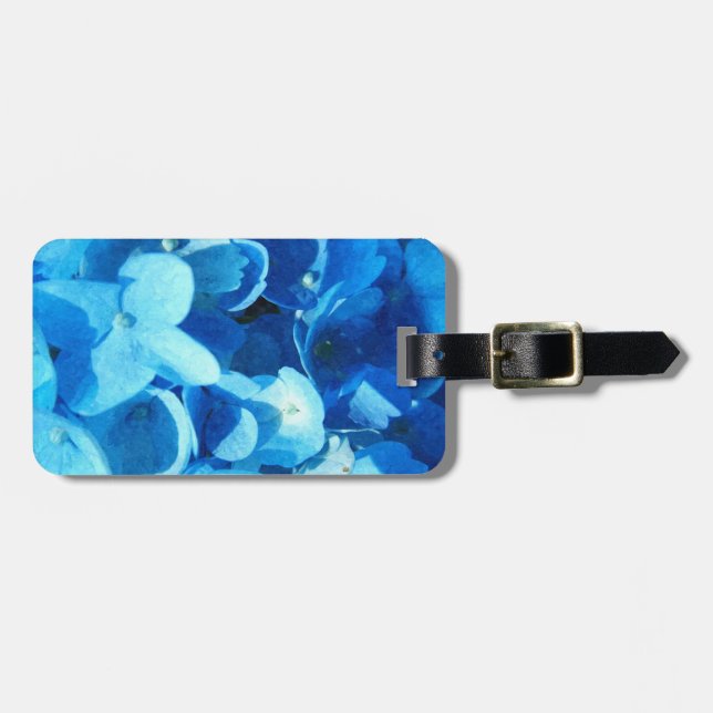 beautiful blue hydrangea flowers gifts items. luggage tag (Front Horizontal)