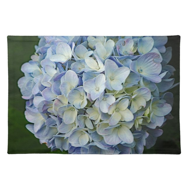 Beautiful Blue Hydrangea Flowers Photo Cloth Placemat (Front)