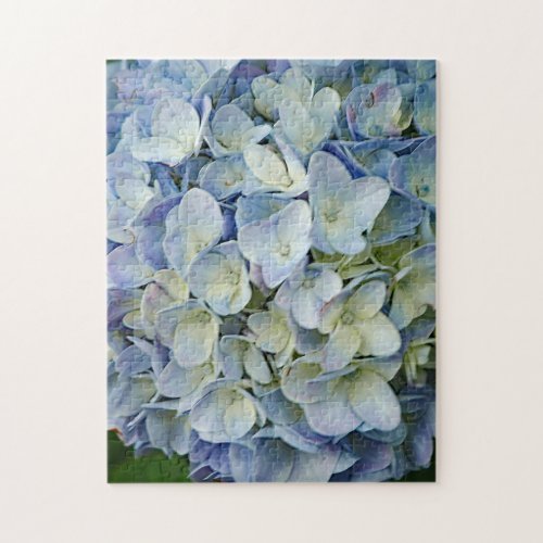 Beautiful Blue Hydrangea Flowers Photo Jigsaw Puzzle