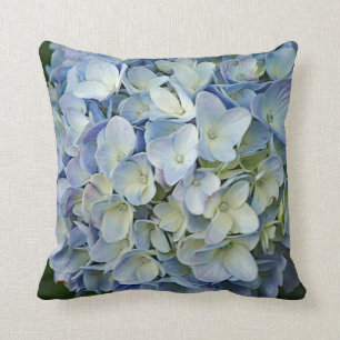Beautiful Blue Hydrangea Flowers Photo Throw Pillow