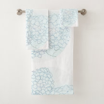 Beautiful Blue Hydrangea Towel Set